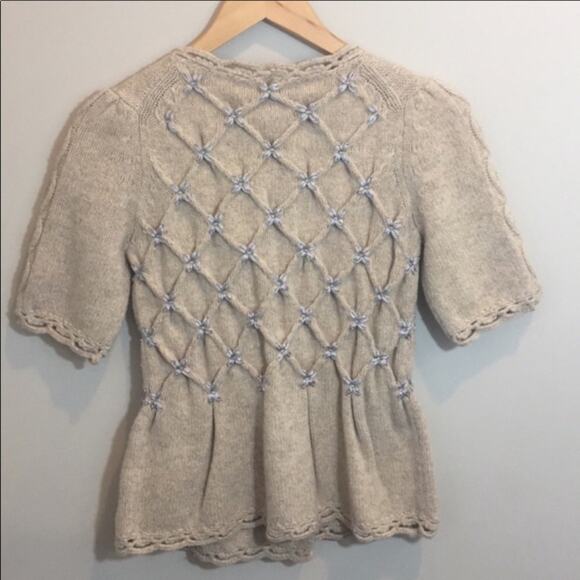 Anthropologie Leifsdottir Tan Big Button Cardigan - Picture 6 of 10